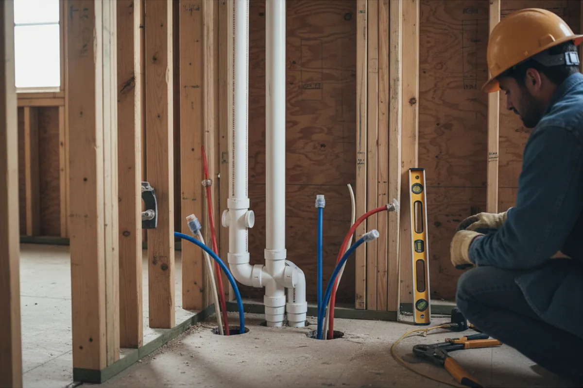 Drain and supply rough-in during Drain Cleaning in Savannah